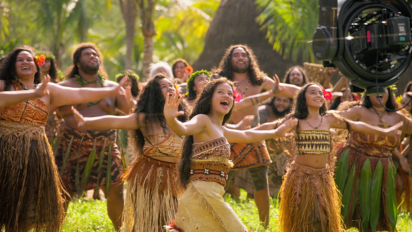 Catherine Laga'aia on the set of Disney's live-action MOANA. Photo courtesy of Disney. © 2026 Disney Enterprises, Inc. All Rights Reserved.