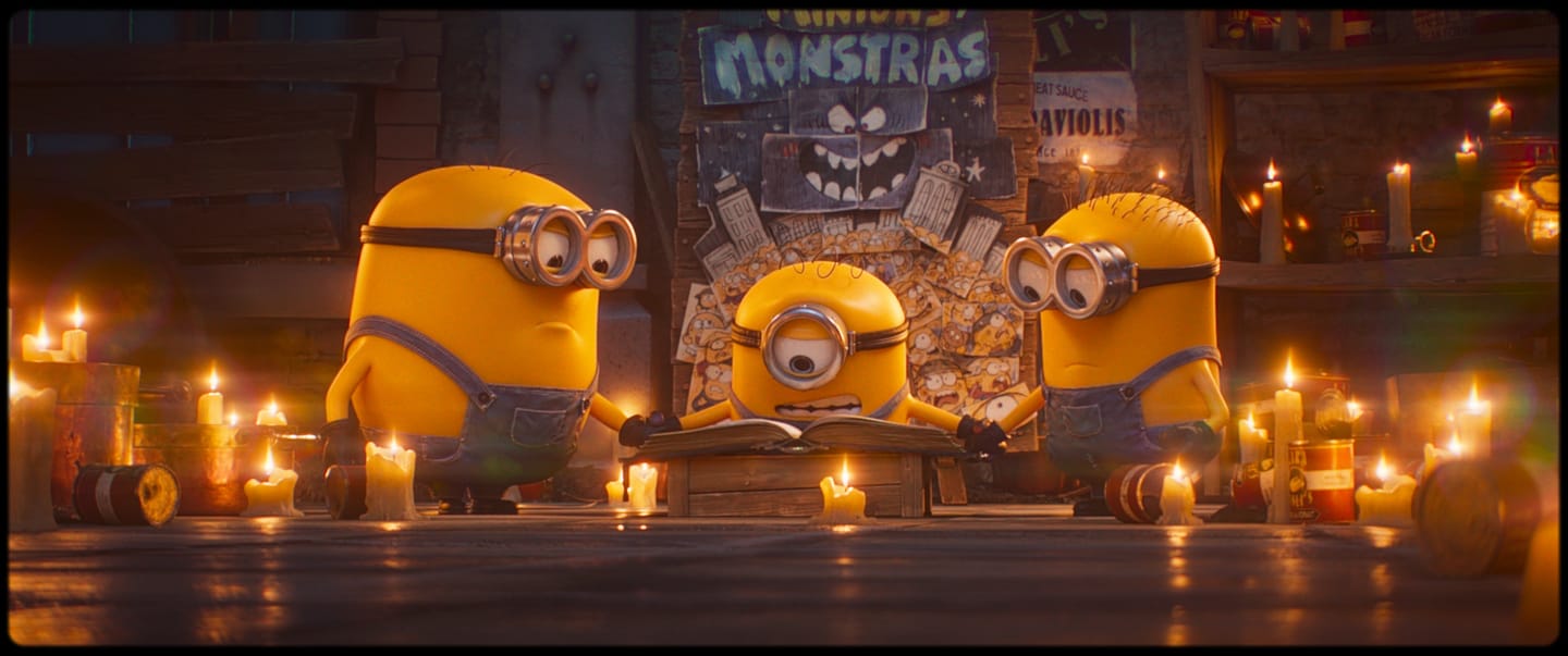 L to R: Ed, James and Henry in Illumination’s Minions & Monsters, directed by Pierre Coffin. 